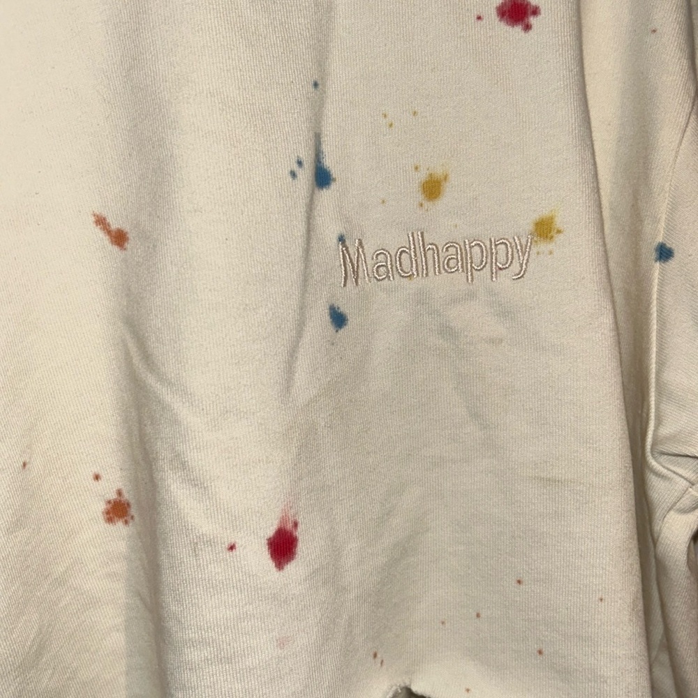 MadHappy Customized Ivory Logo Splatter Cacti off Cropped Tee One Size - Picture 3 of 8